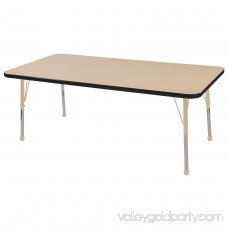 ECR4Kids 30in x 60in Rectangle Everyday T-Mold Adjustable Activity Table Oak/Navy - Standard Ball 565369446